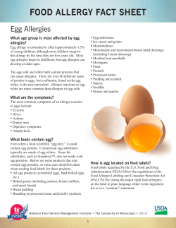 food allergy fact sheet