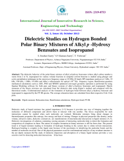 Dielectric Studies on Hydrogen Bonded Polar Binary