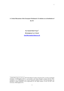 A Critical Discussion of the European Parliament