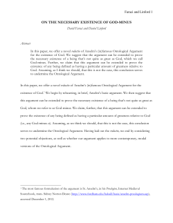 ON THE NECESSARY EXISTENCE OF GOD