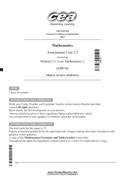 Core Mathematics 3