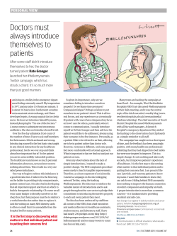 Doctors must always introduce themselves to patients