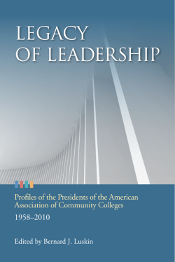 Legacy of Leadership - American Association of Community Colleges