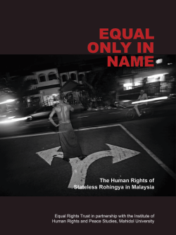 the Human Rights of Stateless Rohingya in