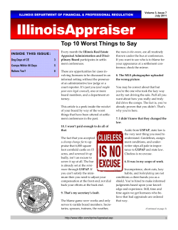 IDFPR Monthly Newsletter - July 2011