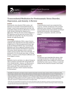 Transcendental Meditation for Posttraumatic Stress