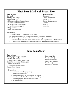 Black Bean Salad with Brown Rice Tuna Pasta Salad