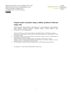 Organic matter dynamics along a salinity gradient in Siberian steppe