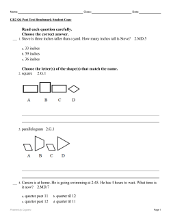 Read each question carefully. Choose the correct answer. 1