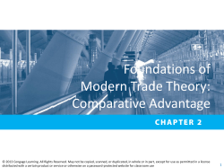 Foundations of Modern Trade Theory: Comparative Advantage