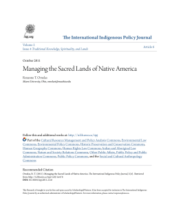 Managing the Sacred Lands of Native America