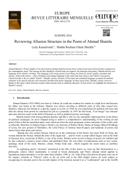 Reviewing Allusion Structure in the Poem of Ahmad Shamlu