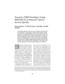 Toward a TQM Paradigm: Using SERVQUAL to