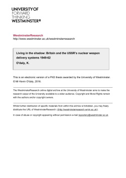 WestminsterResearch Living in the shadow: Britain and the USSR`s