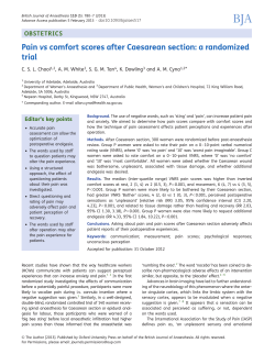 Pain vs comfort scores after Caesarean section: a