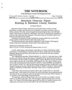 THE NOTEBOOK - baltimoregenealogysociety.org