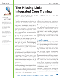 The missing link - integrated core training