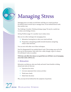Managing Stress