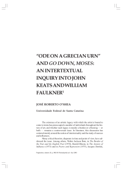 "Ode on a Grecian Urn" and Go Down, Moses: an intertextual inquiry