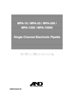 MPA-10 / MPA-20 / MPA-200 / MPA-1200 / MPA