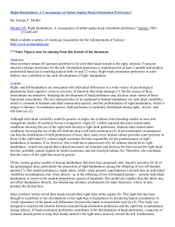 Right handedness: A consequence of infant supine