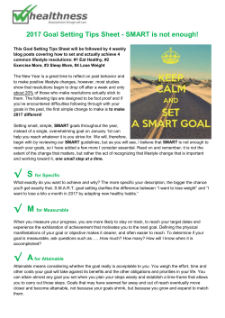 2017 Goal Setting Tips Sheet - SMART is not enough!