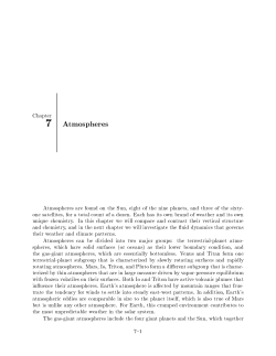 Chapter Atmospheres Atmospheres are found on the Sun