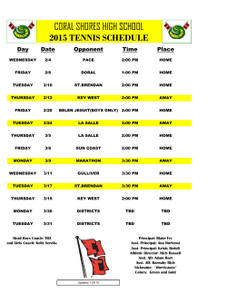 2015 tennis schedule - Coral Shores High School