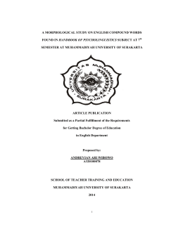 A MORPHOLOGICAL STUDY ON ENGLISH COMPOUND WORDS