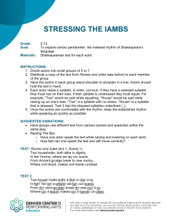 STRESSING THE IAMBS