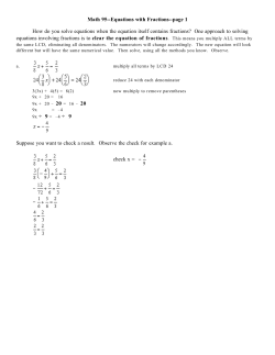 Math 95--Equations with Fractions-
