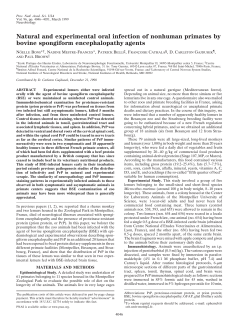 Natural and experimental oral infection of