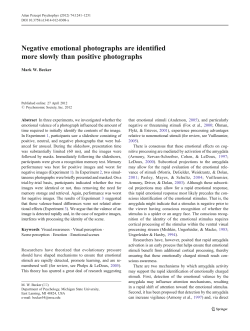 Negative emotional photographs are identified more slowly than