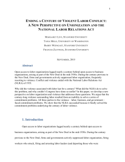 A New Perspective on Unionization and the National Labor