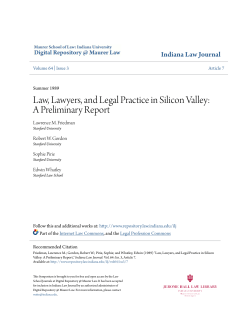 Law, Lawyers, and Legal Practice in Silicon Valley