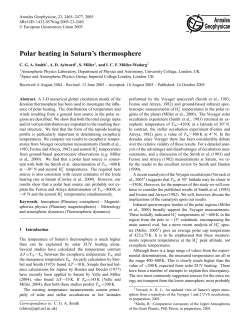 Polar heating in Saturn`s thermosphere