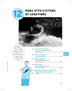 More with Systems of Equations