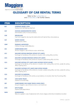 glossary of car rental terms