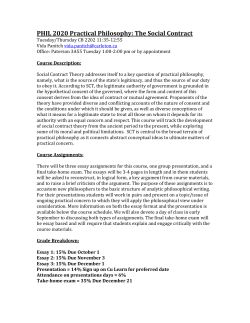 PHIL 2020 Practical Philosophy: The Social Contract