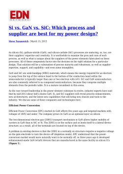 Si vs. GaN vs. SiC: Which process and supplier are best for