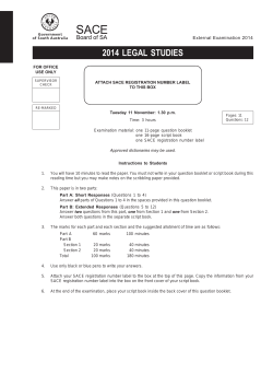 2014 Legal Studies Examination Paper