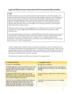 Legal and Ethical Issues Associated with Chromosomal Abnormalities