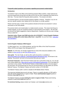 1 Frequently asked questions and answers regarding procurement