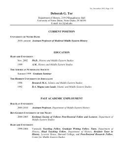 Deborah G. Tor - Department of History