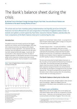 The Bank`s balance sheet during the crisis