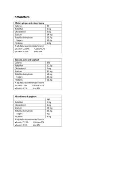 nutritional values