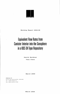 Equivalent Flow Rates from Canister Interior into the Geosphere in a