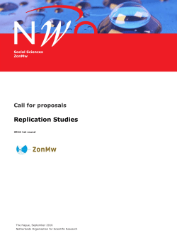 Replication studies and this call for proposals
