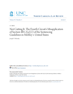 Not Cutting It: The Fourth Circuit`s Misapplication of Section 4B1.2(a