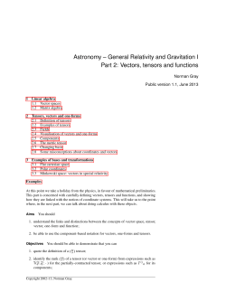 GRG I, part 2 &ndash; Vectors, tensors and functions